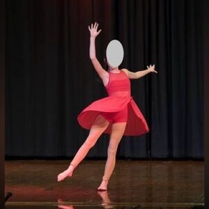 Balera Red Mesh Dress Dance costume - Child Mediun